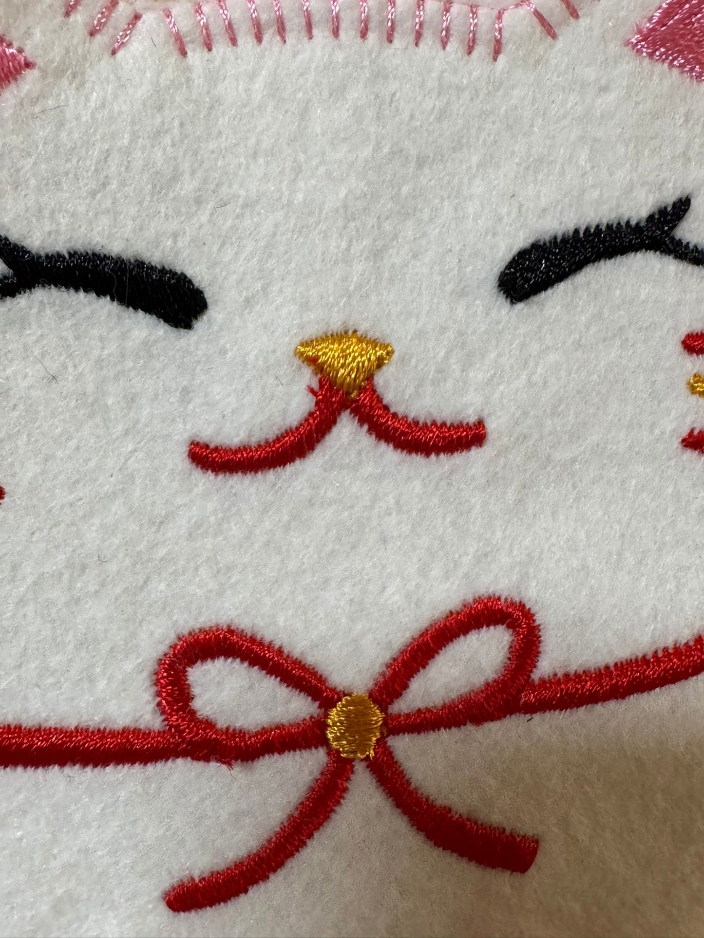 招き猫ガーランド｜フェルト刺繍 5個セット｜Maneki Neko Garland Embroidered Felt