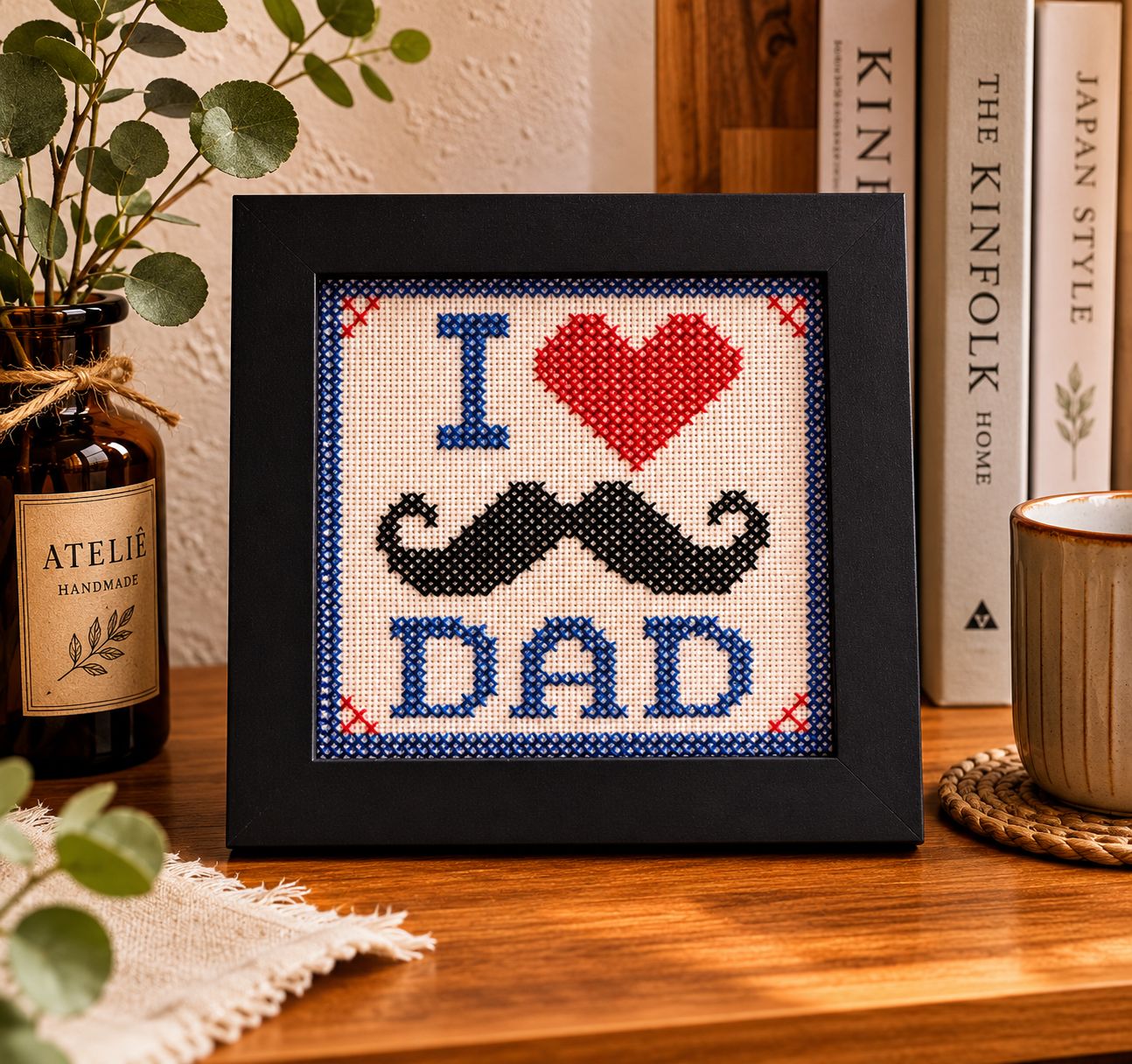 父の日ギフト｜I love DAD刺繍フレーム｜ハンドメイド